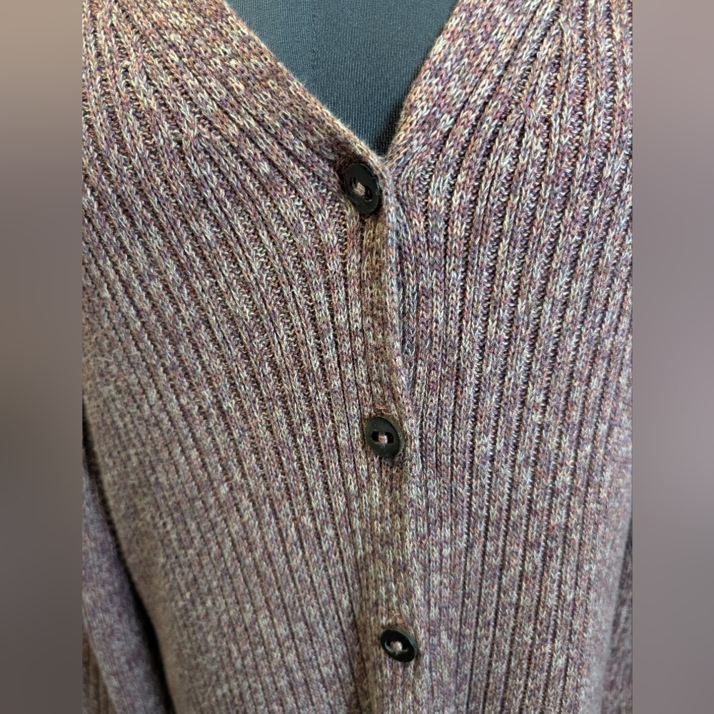 Peruvian Connection Long V-Neck Button Front 100%… - image 3